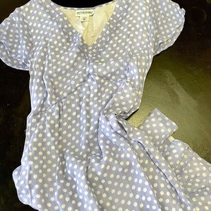 Motherhood Maternity Baby Blue Polkadot Dress